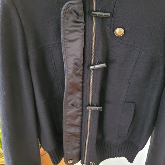 Marc Cain Hooded Virgin Wool Bomber Jacket US 8 - Picture 4 of 16